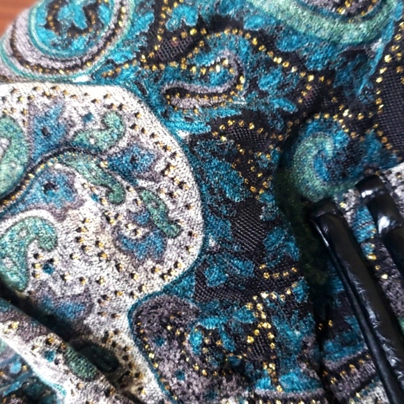 Aldo Mini Purse Gorgeous Print Colors,Sparkly & brass hardware / Leather Details - Picture 16 of 17